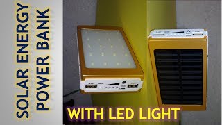 Solar Energy Power Bank with LED Light