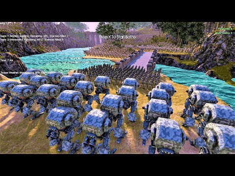 Modern Soldiers and Mecha Walker Stuck with 10000 werewolves on a lone island UEBS 2 Gameplay