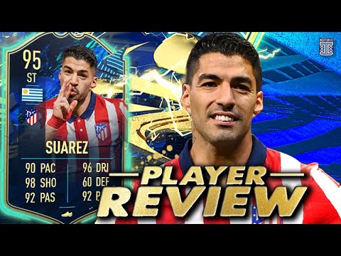 GOALSCORING MACHINE! 🦾🤖  95 TEAM OF THE SEASON SUAREZ PLAYER REVIEW - FIFA 21 ULTIMATE TEAM