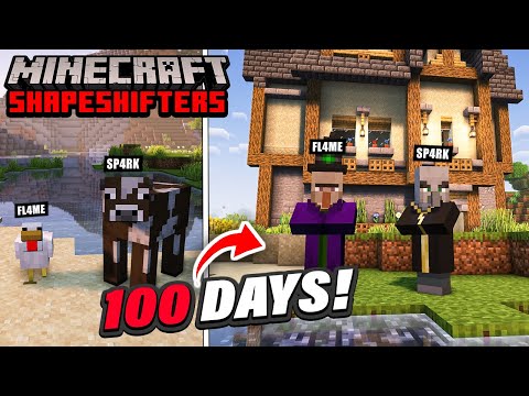 Risible Twins - We Spent 100 Days as DUO SHAPESHIFTERS in Minecraft!