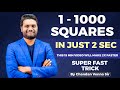 1 1000 SQUARE In 2 SECONDS Super Fast Square TRICK Vedic Maths TRICKS SHORTCUT By Chandan Venna