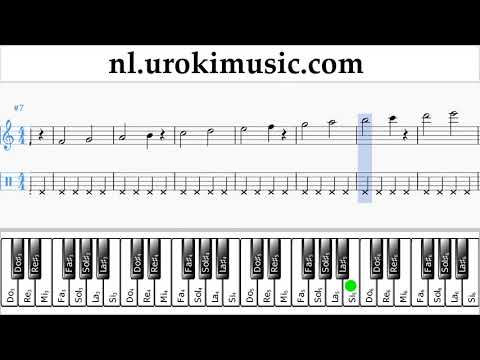 Piano Leren Spelen (rechter hand) Dua Lipa - New Rules Tablatura Deel#1 oefeningen um-i799