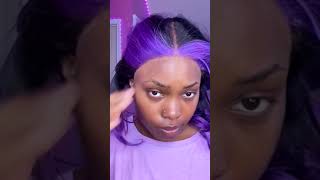 Sexy purple color hair💜🖤💜🖤#haircolor #wigs #shorts
