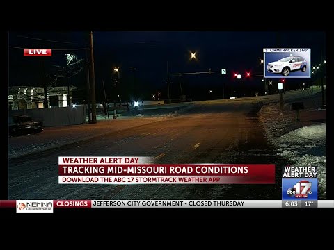 WEDNESDAY WINTER STORM UPDATES: Tracking Mid-Missouri road conditions