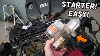HYUNDAI SANTA FE ENGINE STARTER REPLACEMENT REMOVAL LOCATION