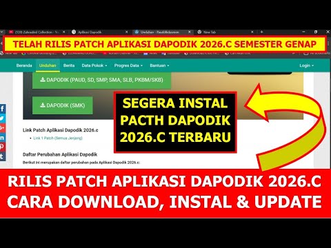 RILIS PATCH DAPODIK 2026.C - CARA DOWNLOAD, INSTAL DAN UPDATE APLIKASI DAPODIK 2026 C