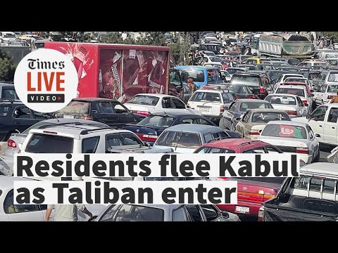 Chaotic scenes as residents flee Kabul after Taliban forces move in