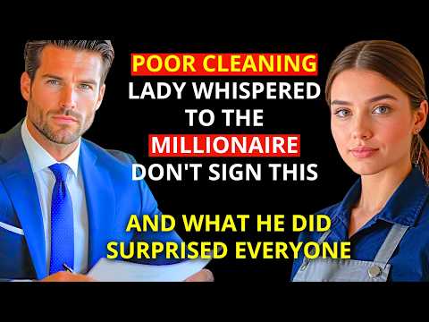 POOR CLEANING LADY WHISPERED TO THE MILLIONAIRE DON'T SIGN THIS AND WHAT HE DID SURPRISED EVERYONE