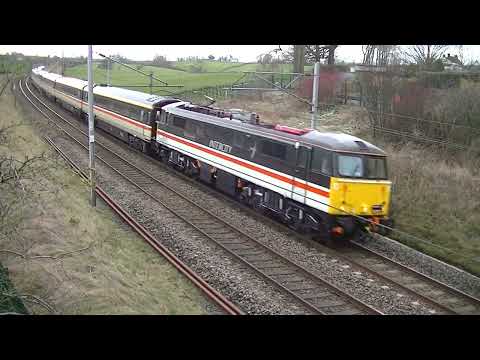87002 Royal Sovereign passes Calthwaite with a train for Inverness. 26-2-22.