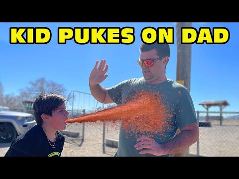 Kid Pukes On Dad At A Park! [Original]