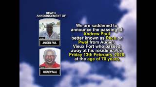 Andrew Paul ~ Short Obituary