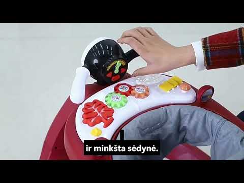 Tavalax daugiafunkcė vaikiška vaikštynė su muzikiniu žaislų skydeliu ir sulankstomu dizainu video