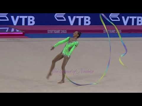 Ana Luiza FILIORIANU (ROU) ribbon - 2015 Stuttgart worlds Qualifs