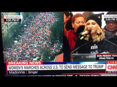Madonna says "F*ck You" Live on News CNN 1/21/17