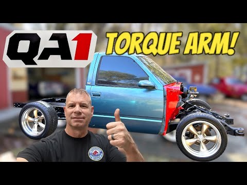 OBS Chevy truck suspension install. QA1's torque arm coil over kit goes in our 1991 step side.