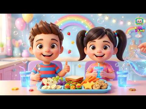 Yum Yum Yum Food Time | Kids Meal Routine Song | Healthy Snacks + Water | Rishik Films #kids