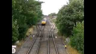 preview picture of video 'Brand New GBRF Class 66s Through Long Eaton Town 12/07/14'