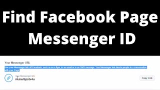 How To Find Facebook Page Messenger ID