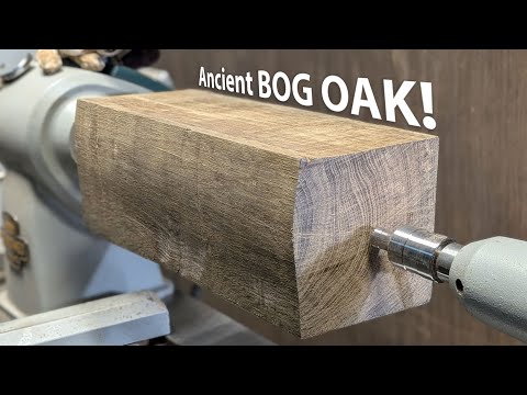 Turning Ancient Bog Oak into a Special Giveaway - Woodturning giveaway for 70k