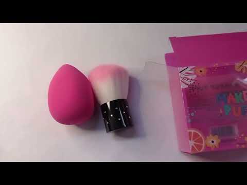 KIT CAIXA MINI PINCEL PARA PÓ E ESPONJA GOTA