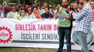 Birleşik Tarım Orman Sendikası, ücretlerin iyileştirilmesi talebiyle İBB binası 