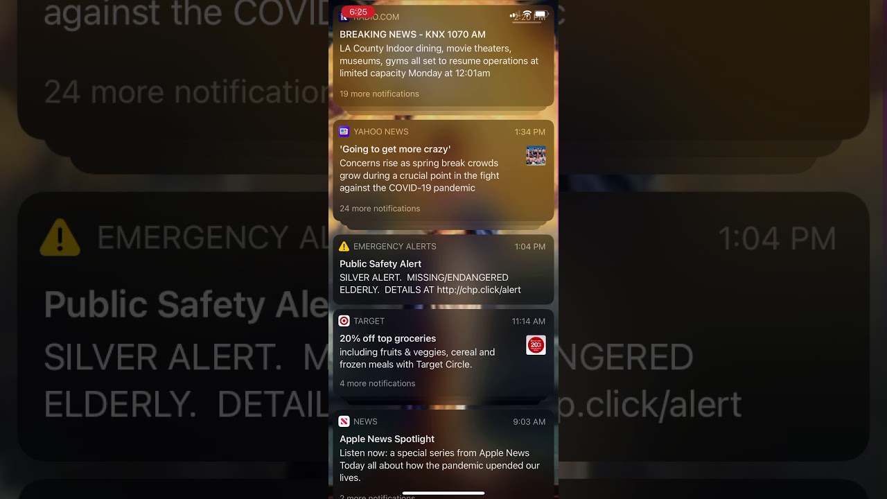 I got a Public Safety Alert in 1:04 PM