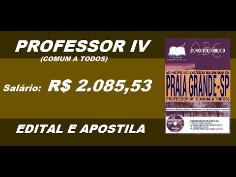 Edital Apostila Concurso Município Praia Grande SP 2018 Cargo Professor IV - Comum a todos