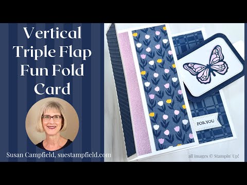 Vertikale Faltkarte mit dreifacher Klappe „Enchanted Butterfly“