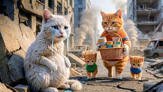 New Cat Video🐾️Ginger Cat Family Rescues Injured & Pregnant Cats After War – Heart-Touching Story❤️ 