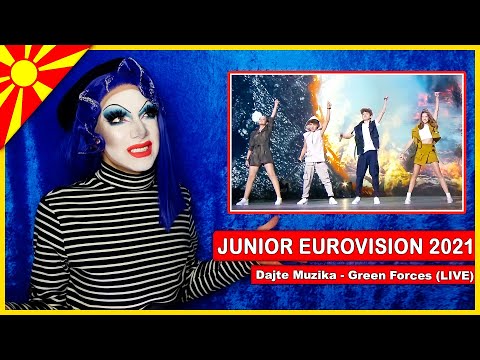 NORTH MACEDONIA - Dajte Muzika - Green Forces (LIVE) | Drag Queen Reacts to Junior Eurovision 2021
