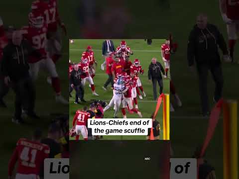 End of the game scuffle after the Chiefs win over the Lions #shorts