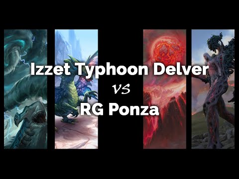 MTG Modern: Izzet Typhoon Delver vs RG Ponza - Magic: The Gathering gameplay on Xmage