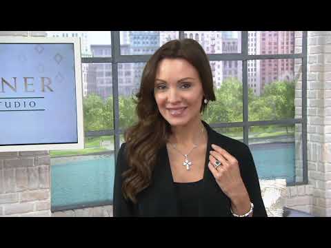Judith Ripka Sterling Silber London Blue Topaz Cross Enhancer auf QVC