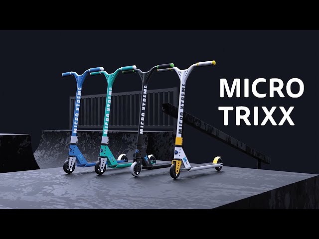 Самокат MICRO серии MX Trixx" – Серо-желтый"