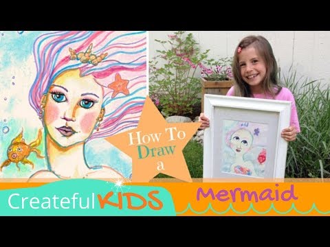 How to Draw a Mermaid - Portrait Drawing Lesson for Kids