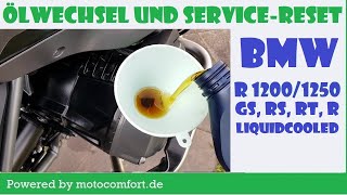 BMW R1200 / 1250 GS, RS, RT, R  LC Service Intervall Reset und Ölwechsel.