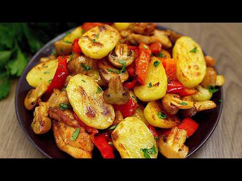 Ofenkartoffeln mit Hähnchen und Paprika