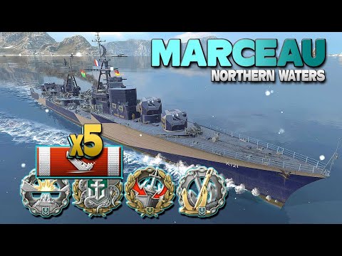 Destroyer Marceau on map Northern Waters, 190k damage - World of Warships