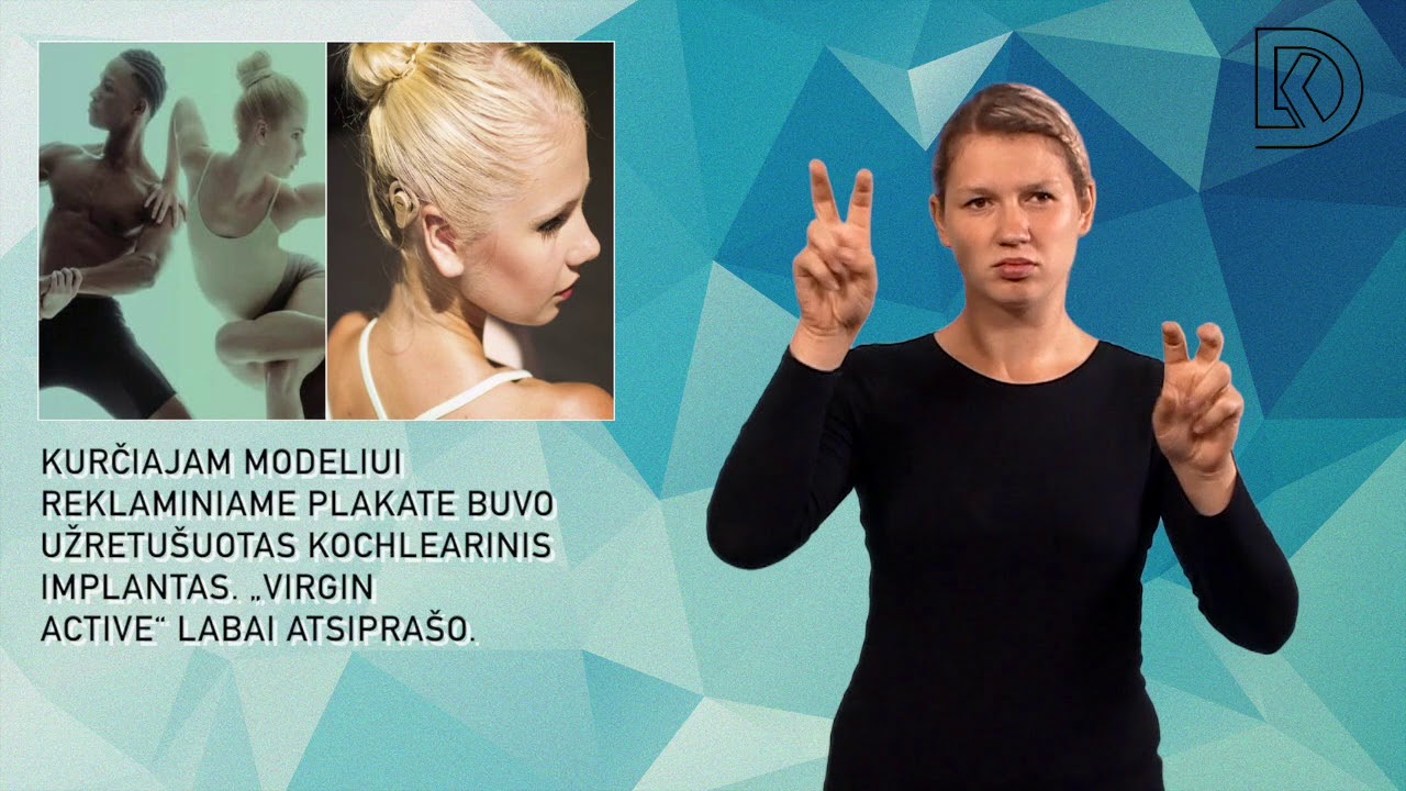 Modeliui reklamoje užretušuotas kochlearinis implantas