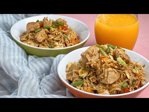 HOW TO COOK A QUICK CHINESE CHICKEN AND EGG FRIED RICE | CHINESE RICE RECIPE | DIARYOFAKITCHENLOVER
