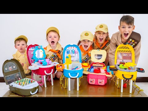 Five Kids Go on a picnic with Backpacks