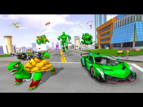 Turtle Robot Animal Rescue - City Rescue Mission - #03 – New Robot Car Transform Android Gameplay.