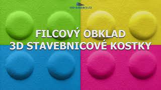 Filcový obklad Stavebnicové kostky 30x60cm Tmavě zelená