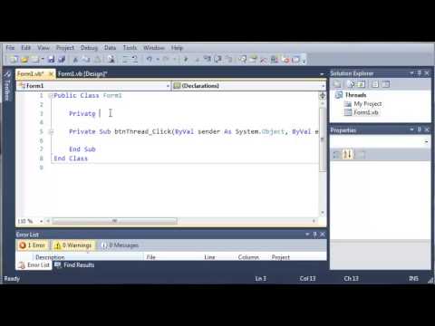 Visual Basic Tutorial 144 Threading Youtube
