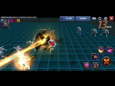 Marvel Future Fight - Corvus Glaive Skills/abilities animations gameplay