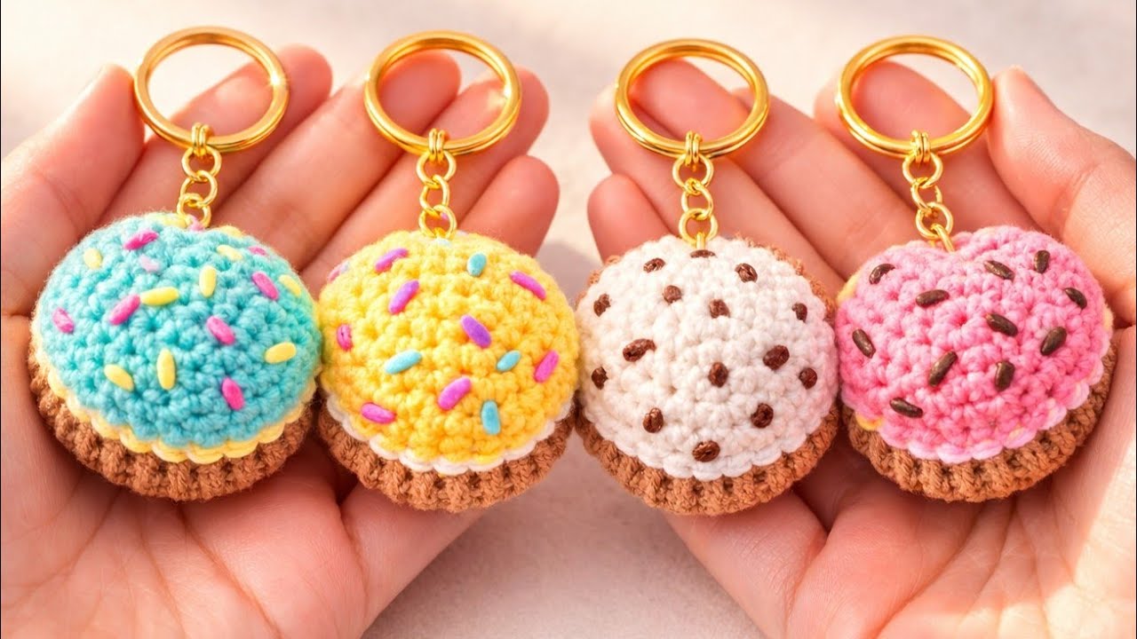 🎁Hediye İçin Marshmallow Anahtarlık | Crochet Marshmallow Keychain Gift Idea