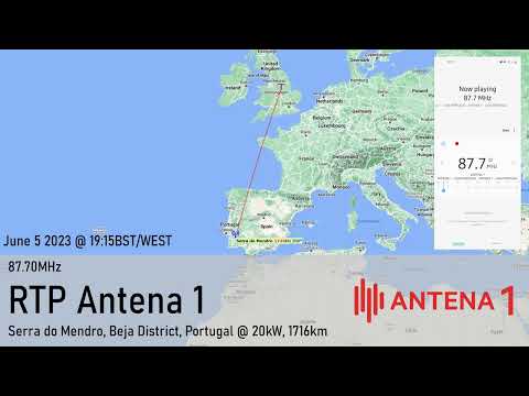 [Sporadic-E FM DX] 87.70MHz RTP Antena 1 in Portugal from the UK