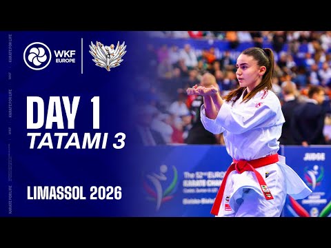 EKF KARATE  | Day 1 - Tatami 3 | EKF Cadet, Junior & U21 Championships Limassol