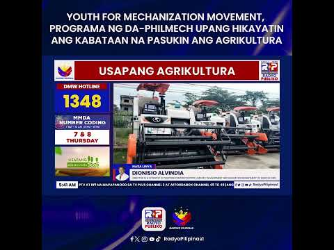 DA-PhilMech, patuloy na hinihikayat ang mga kabataan na pasukin ang sektor ng agrikultura