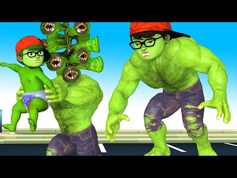 Scary Teacher 3D - Dad NickHulk rescue Child Nick vs Giant SirendHead and Zombie Happy ending